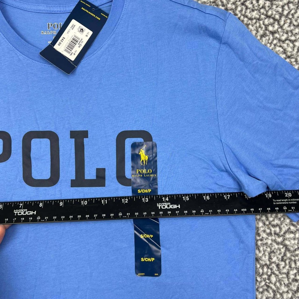 Polo Ralph Lauren Shirt Men Small Blue Short Sleeve Crew Neck Cotton‎ New S - Picture 4 of 6